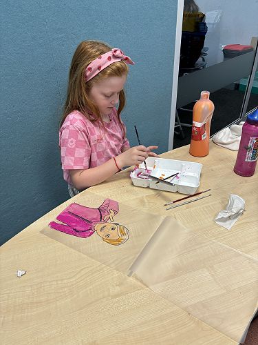 Self-Portraits using paint and laminating sheets.
