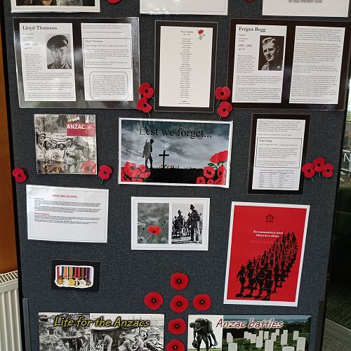ANZAC Day display in the ELC foyer.