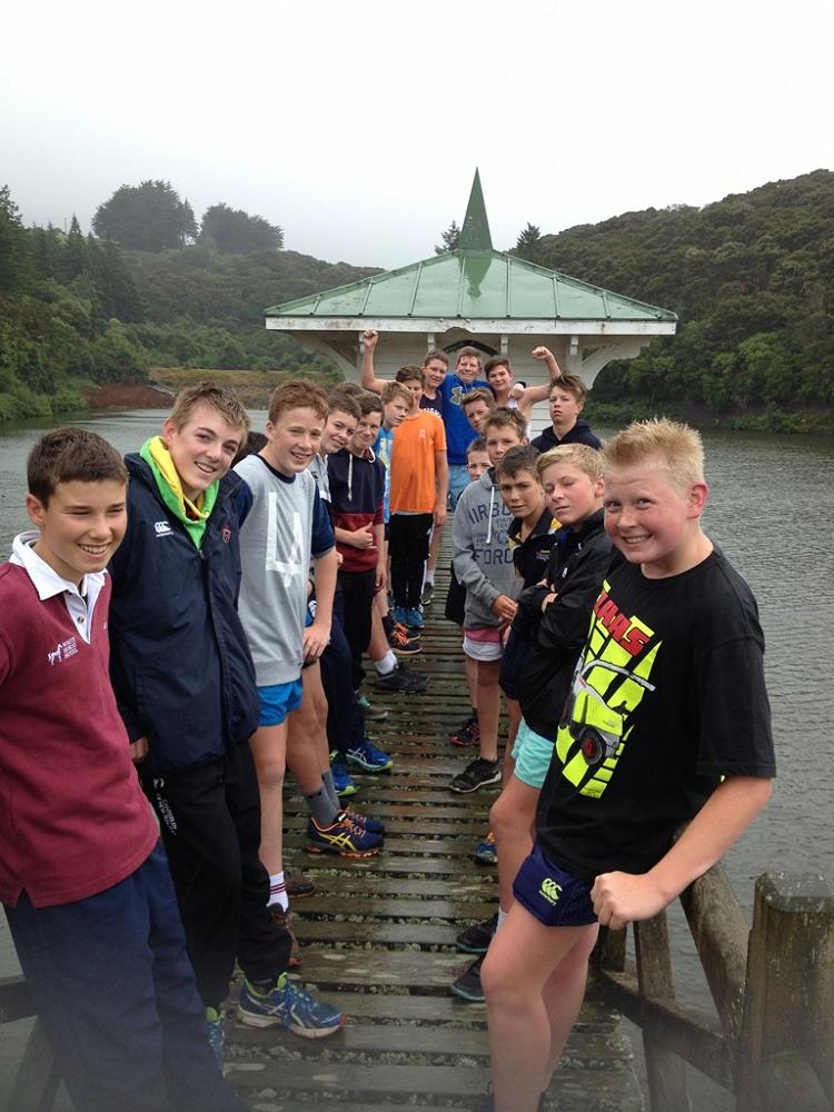 Year 10 boys in Ross Creek. Ready for the around the Reservoir race. We'll see how much these healthy specimens improve their times by next term!!!