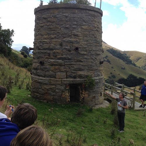 Mr Avis explains the history and function of the Lime Kilns. Otago Peninsula. Year 9 Science Field Trip. &nbsp;