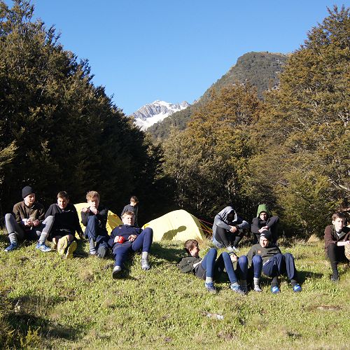 Relaxing at the South Temple campsite