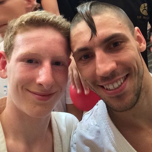Keegan with Stanislav Horuna (current world champion)