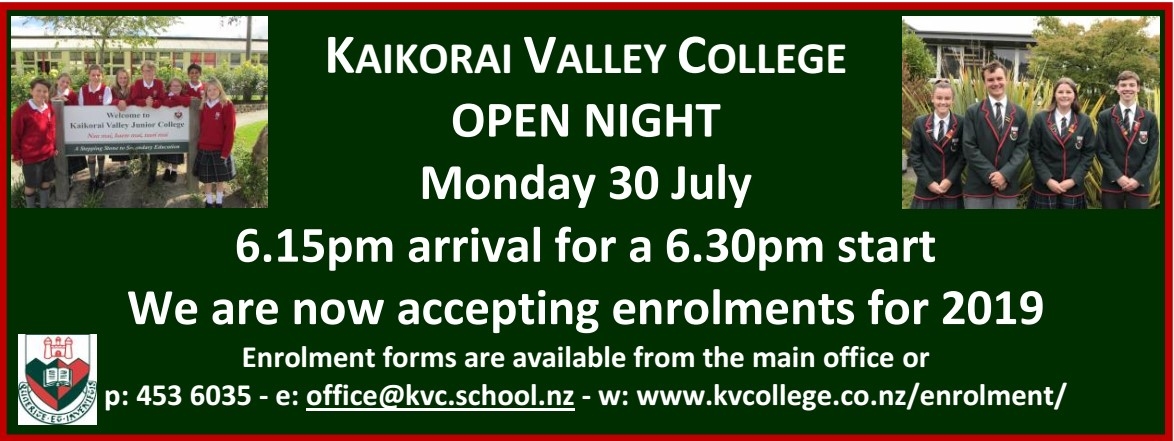 Open Night at Kaikorai Valley College
