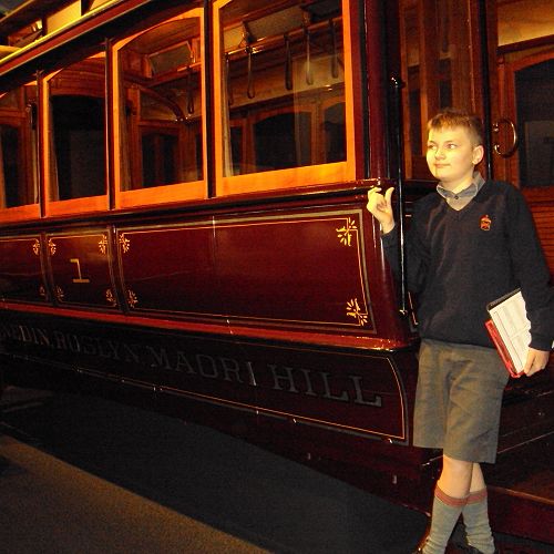 Toby Wafer on the Maori Hill Tram at Toitu