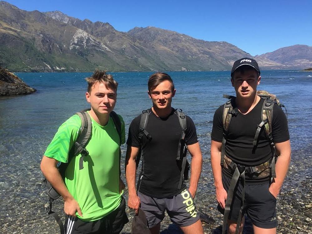 On the shore of Lake Wanaka at the mouth of the AlbertBurn where we began the challenge.