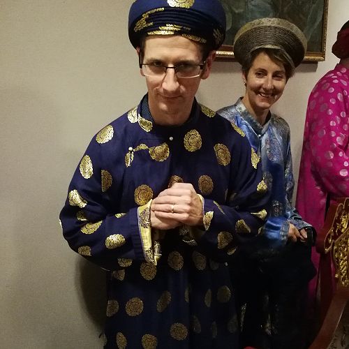 Glen Clark, dressed for our royal banquet dinner