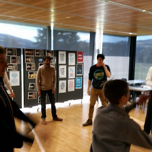 Improsaurus Workshop with Theatresports team. Junior and Senior students are put through their paces in a range of improv exercises and games.