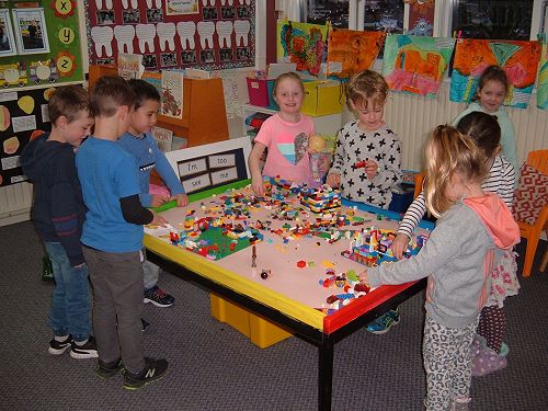 Room 10 with their new Lego Table.