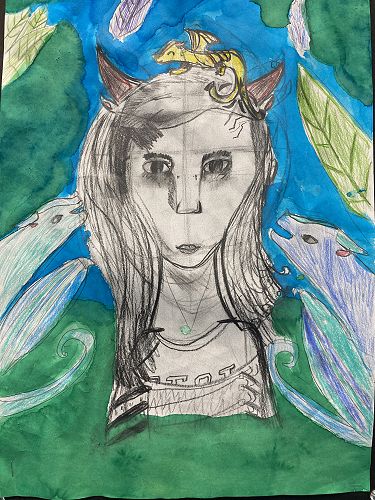 Self-Portrait inspired by Frieda Kahlo