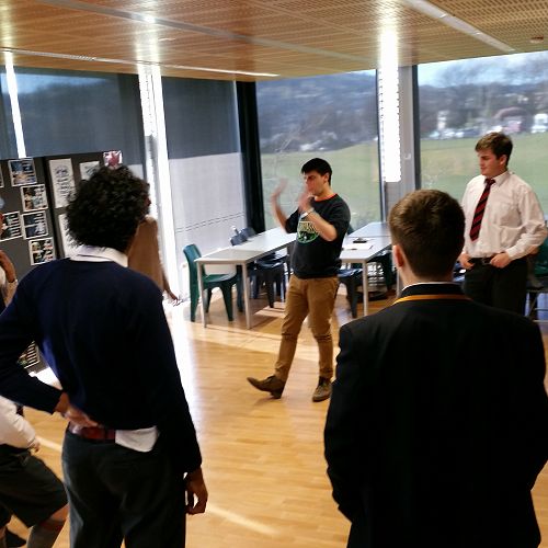 Improsaurus Workshop with Theatresports team. Junior and Senior students are put through their paces in a range of improv exercises and games.