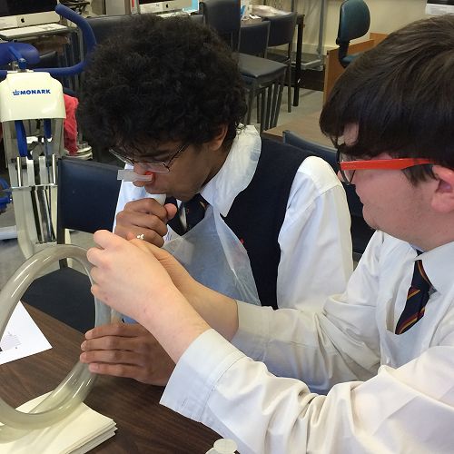 Ned and Phil show their expertise with a Haldane-Priestly tube
