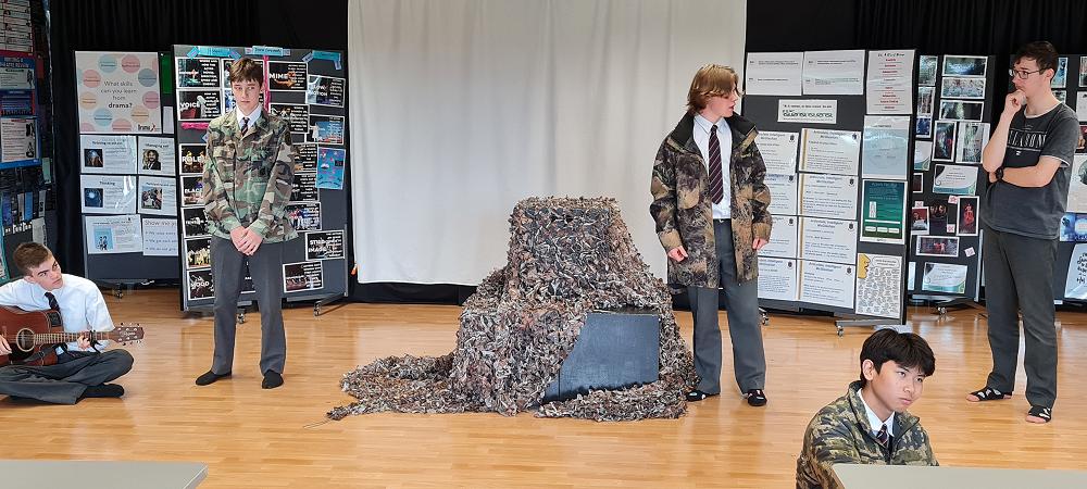 Year 11 and 12 drama students preparing for the Shakespeare Festival in week 10.