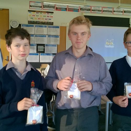 Year 9 presenting their finished mother's day cards