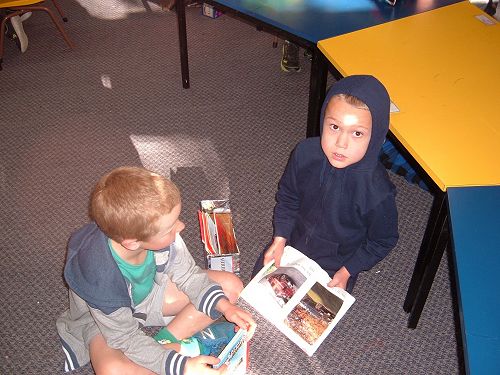 Reading with our Room 3 buddies.