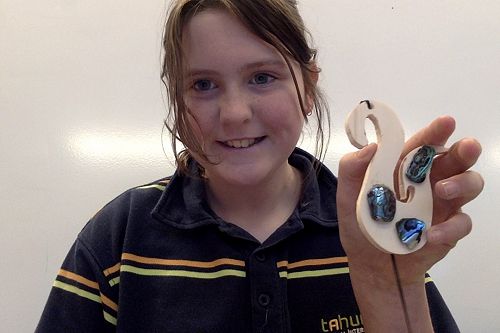 Marae Week 2015 - Finished Maori Design Tonga (Treasure) (Kahikatea, White pine) with Paua - Design Tech