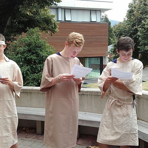 A stranger joins two disciples on the way to Emmaus
