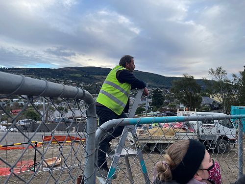 Our awesome site manager Ross watches the opening