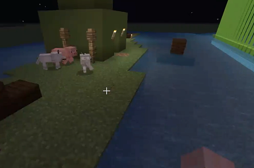 Macquarie Island and the Southern Lights in Minecraft