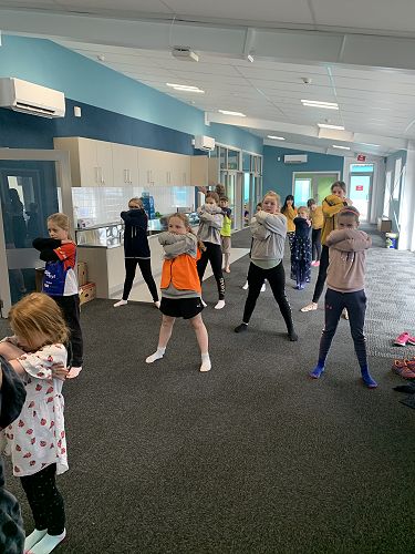 PALS take a yoga session in the learning street