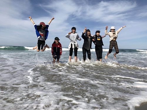 Joy at Tunnel Beach!