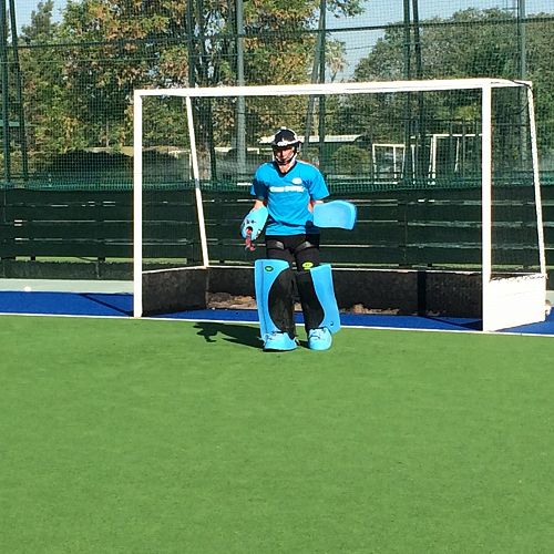 Goalie in action, Jockey Club, Rosario