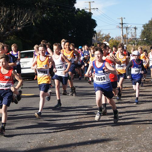 Y7&8 students speed from the start line in their cross country