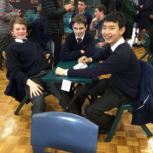 Jack Murray, &nbsp;Tom Sullivan and Joe Mu&nbsp;waiting patiently for the start of the Year 9 & 10 ODT Social Studies Quiz