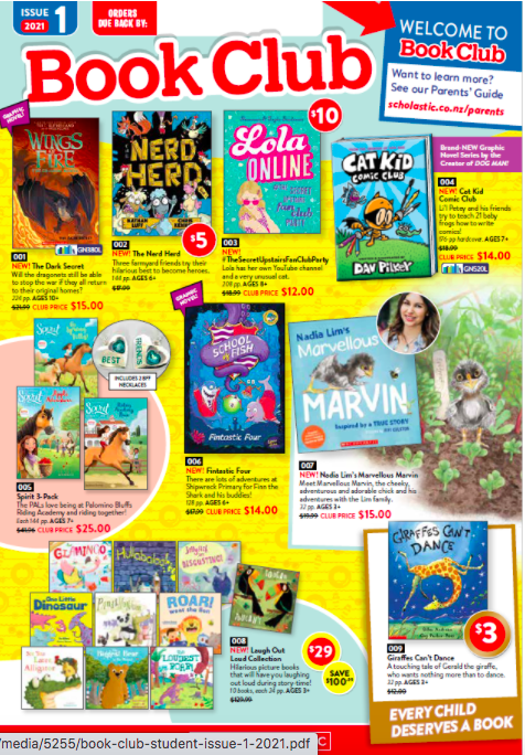 Issue 1 Of Scholastic Book Club is Now Out.