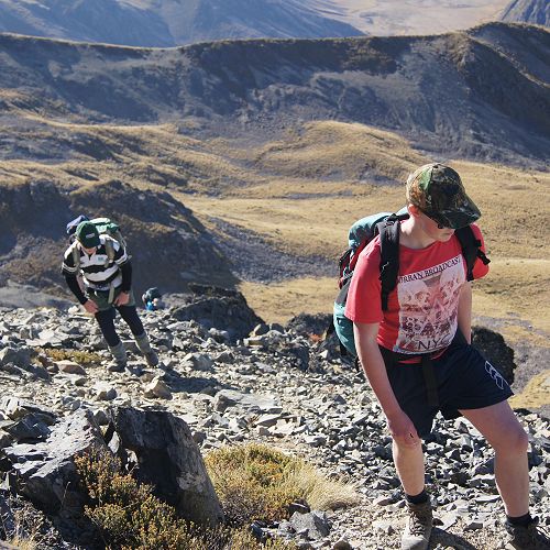 Jack and Jack making their way up the final section to the summit