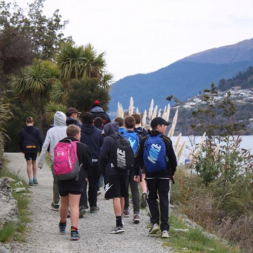 Walking beside Lake Wakatipu