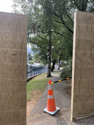 The hoarding from the middles syndicate to the front field - which is no longer accessible 
