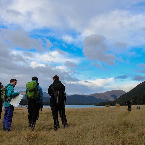 Student leadership during the walk along the South Lake