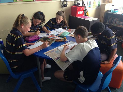 Emma, Grace, Ruby, Montell and Riley work hard during Reading Rotation. Well done.