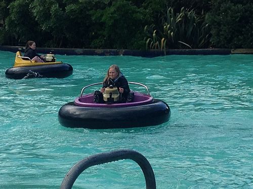 Birthday Girl in the Bumper Boats at Rainbow's End. Happy Birthday Bella!!!