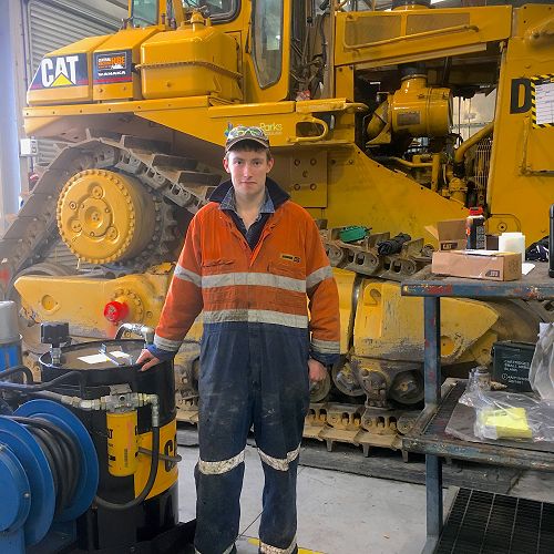 Thomas Sime taking a break after a hard days work