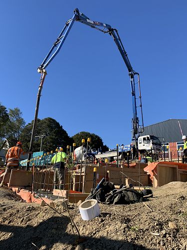 The concrete is poured on this stunning Autumnal day