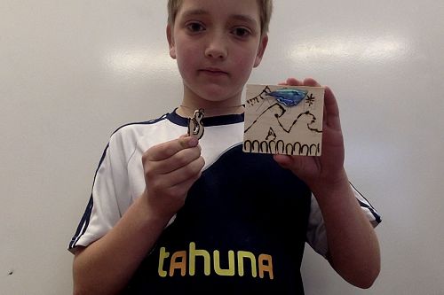 Marae Week 2015 -Two well Finished Maori Designs Tonga (Treasures) (Kahikatea, White pine) with Paua - Design Tech