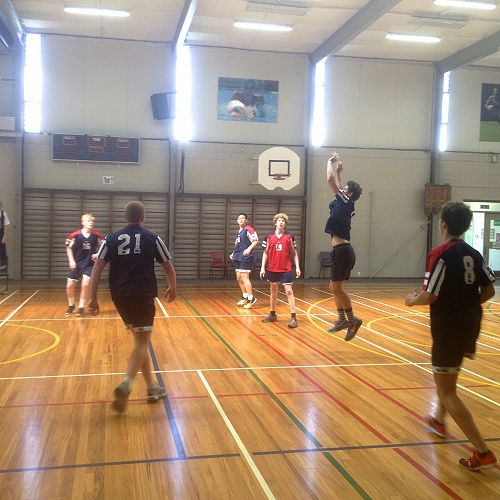 Semisi Maiai, Captain of the winning STAC Volleyball team in action.