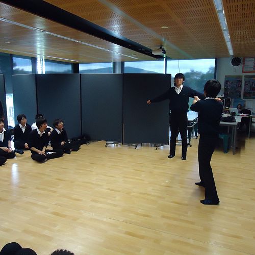 Ichikawa students during the Drama session - performance time.