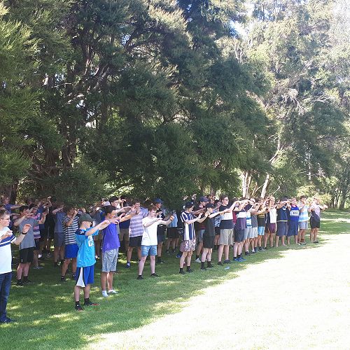 Year 13 doing Qi Gong with Fraser Lau on Induction Day