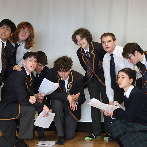 The students in full rehearsal mode.