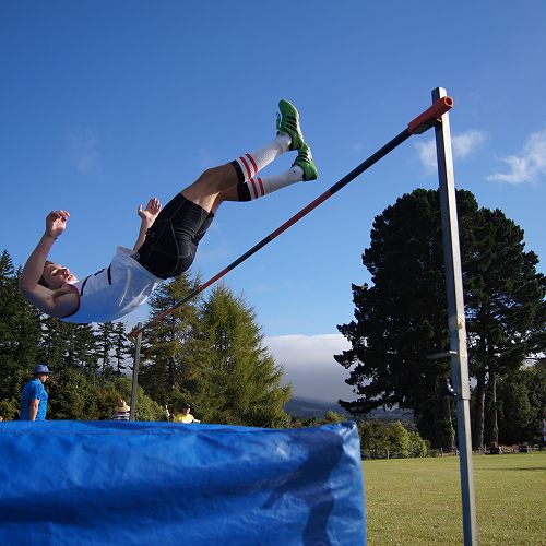 Guillaume Bennani clears the high jump.