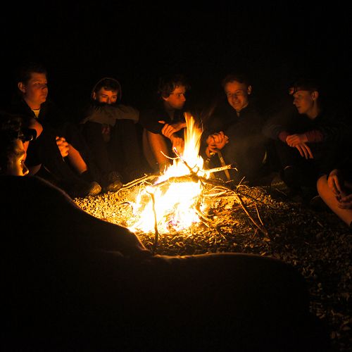 An evening chat by the campfire