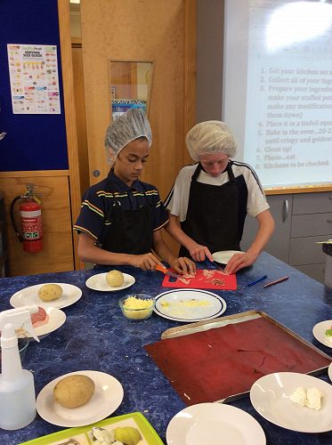 Careful concentration with ingredient preparation