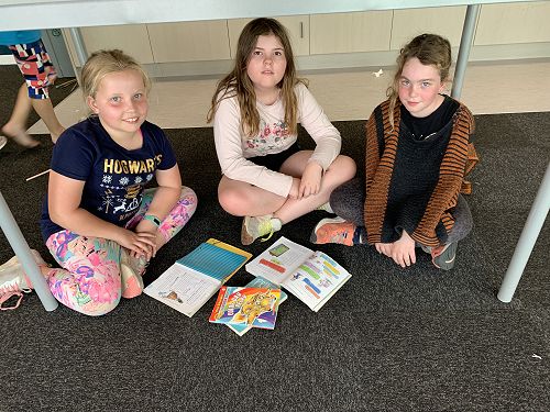 A hot day calls for reading inside at lucnhtime where it's nice and cool