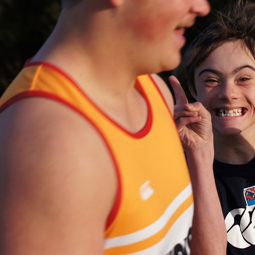 Felix Coutts competes in the cross country with Arthur Burdon