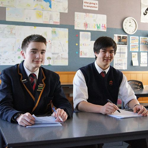 Y13 students Joe Corbett and David Marshall