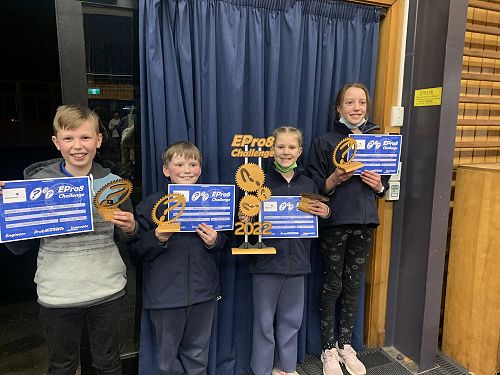 Angus, Noah, Holly and Eva , Otago Epro-8 champions