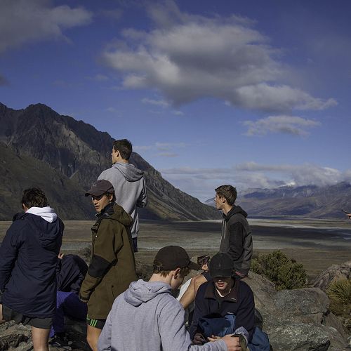 Overlooking the Tasman glacier at the lookout.