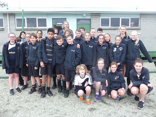Cold but happy - our elective group at the end of some very competitive games of petanque
